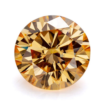 (Pack of 5) Round Simulated Champagne CZ